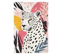 Jigsaw Puzzle 75x50cm/1000pcs for Teenagerss Abstract Leopard Illustration with Tropical Leaves Adult Puzzles Hands-on Game Birthday Present Deal As Gifts for The Whole Family 75x50cm/1000pcs