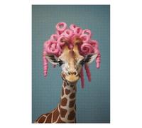 Jigsaw Puzzle 75x50cm/1000pcs for Teenagerss An Anthropomorphic Giraffe Puzzle for Adults Hands-on Game Precision Cutting Deal As Gifts for The Whole Family 75x50cm/1000pcs