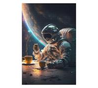 Jigsaw Puzzle 75x50cm/1000pcs for Teenagerss Astronaut's Coffee Break Jigsaw for Adults Toy Wall Decor Improve Memory Help The Brain Exercise 75x50cm/1000pcs