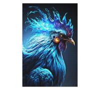 Jigsaw Puzzle 75x50cm/1000pcs for Teenagerss Blue Fire Rooster Monster Teenagers Puzzles Relax Games For Family Fun for Birthday, Chrismas 75x50cm/1000pcs