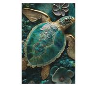 Jigsaw Puzzle 75x50cm/1000pcs for Teenagerss Oceanic Serenity Artistic Turtle Sculpture Puzzle for Adults Hands-on Game Precision Cutting Deal As Gifts for The Whole Family 75x50cm/1000pcs