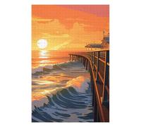 Jigsaw Puzzle 75x50cm/1000pcs for Teenagerss Pier at Sunset Puzzle for Adults Hands-on Game Precision Cutting Deal As Gifts for The Whole Family 75x50cm/1000pcs