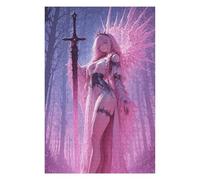 Jigsaw Puzzle 75x50cm/1000pcs for Teenagerss Pink Haired Warrior with Sword Puzzle for Adults Family Game Wall Decoration Help The Brain Exercise 75x50cm/1000pcs
