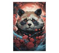 Jigsaw Puzzle 75x50cm/1000pcs for Teenagerss Red Rose Panda Moon Teenagers Puzzles Fun Games Pattern Assembly Help The Brain Exercise 75x50cm/1000pcs