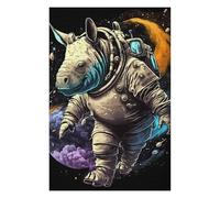Jigsaw Puzzle 75x50cm/1000pcs for Teenagerss Rhinoceros Astronaut in Space-2 Puzzle for Adults Hands-on Game Precision Cutting Deal As Gifts for The Whole Family 75x50cm/1000pcs