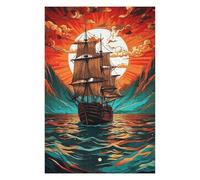 Jigsaw Puzzle 75x50cm/1000pcs for Teenagerss Sailing Ship at Sunset Puzzle for Adults Hands-on Game Precision Cutting Deal As Gifts for The Whole Family 75x50cm/1000pcs