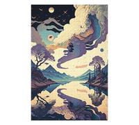 Jigsaw Puzzle 75x50cm/1000pcs for Teenagerss Whimsical Sky Reflections Puzzle for Adults Hands-on Game Precision Cutting Deal As Gifts for The Whole Family 75x50cm/1000pcs