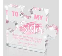 Jigsaw Puzzle Acrylic Decorations for Sisters, Suitable as a Sister's Birthday Gift, Also Suitable as a Unique Sister Souvenir Decoration, 4 * 3.2 inches