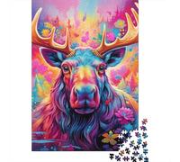 Jigsaw Puzzle Adult Art Moose 500 Piece Jigsaw Puzzles Wooden Puzzle for Adults Age 18+ Educational Game 500pcs (52x38cm)