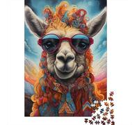 Jigsaw Puzzle Adult Colorful Alpacas 500 Piece Jigsaw Puzzles Wooden Puzzle for Adults Age 18+ Educational Game 500pcs (52x38cm)