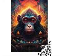 Jigsaw Puzzle Adult Colorful Monkey 1000 Piece Jigsaw Puzzles Wooden Puzzle for Adults Age 18+ Educational Game 1000pcs (75x50cm)