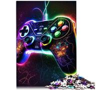 Jigsaw Puzzle Adult Gaming neon 1000 Piece Jigsaw Puzzles for Adults Wood Jigsaw for Adults & for Kids Age 12 and Up Great Gift29.5" x 19.7"/75 * 50cm.