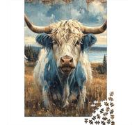 Jigsaw Puzzle Adult Highland Cattle 1000 Piece Jigsaw Puzzles Wooden Jigsaw Puzzle Adults And Educational PuzzleFamilyGame 1000pcs (75x50cm)