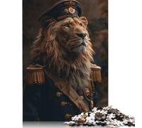Jigsaw Puzzle Adult Majestic Lion Commander 500 Piece Jigsaw Puzzles Wooden Puzzle for Adults Age 18+ Educational Game 500pcs (52x38cm)
