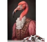 Jigsaw Puzzle Adult Pink Flamingo Elegance 500 Piece Jigsaw Puzzles Wooden Puzzle for Adults Age 18+ Educational Game 500pcs (52x38cm)