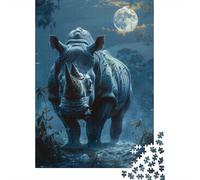 Jigsaw Puzzle Adult Rhinoceros 500 Piece Jigsaw Puzzles Wooden Jigsaw Puzzle Adults And Educational PuzzleFamilyGame 500pcs (52x38cm)