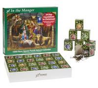 Jigsaw Puzzle Advent Calendar - Manger Scene - 1000 Pieces by Vermont Christmas Company - 24 Puzzle Sections to Complete - Religious Advent Calendar Puzzle