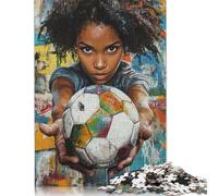 Jigsaw Puzzle Art Plays Football 1000 Piece Jigsaw Puzzles Wooden Jigsaw for Adults & Challenge Family 1000pcs (75x50cm)