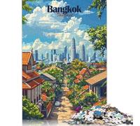 Jigsaw Puzzle Bangkok Cityscape 500 Piece Jigsaw Puzzles Wooden Jigsaw Puzzle for Adults 18+ Educational Games 500pcs (52x38cm)