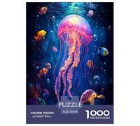 Jigsaw Puzzle Beautiful Jellyfish Challenging Birthday Gift Family Marine Animals Fun And Challenging Activity 1000 Pieces for Kids And Adults 70x50cm/1000pcs