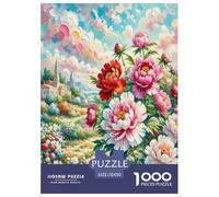 Jigsaw Puzzle Beautiful Peony Challenging Birthday Gift Family Flower Birthday Party Gift Toy 1000 Pieces for Men Women Olders Seniors 70x50cm/1000pcs