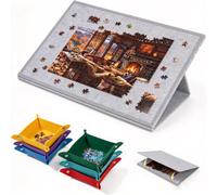 Jigsaw Puzzle Board 1000 Pieces, Tilting Puzzle Table, Felt Jigsaw Board | with 2-in-1 Stand & Cover, 6 Sorting Trays,Non-Slip,Portable,lightweight for Adults