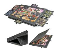Jigsaw Puzzle Board, Foldable Tilting Puzzle Table with 6 Sorting Drawers, Portable Felt Puzzle Storage Case with Stand for 1000/1500/2000 Pieces 110x80x4.2cm （2000PCS） deep-grey