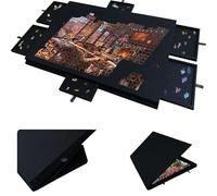 Jigsaw Puzzle Board, Folding Tilting Puzzle Table with 6 Sorting Drawers, Lightweight Felt Puzzle Board with Dust Cover & Adjustable Stand, for Games Up To 1000 Pieces Color A