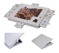 Jigsaw Puzzle Board,Tilting Jigsaw Puzzle Board,Foldable Non-Slip Felt Puzzle Board,Lightweight Portable Puzzle Table,with Drawers & Cover,For Organizing And white 77*53.6*4.2cm (regular 1000 pieces)