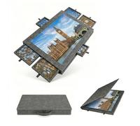 Jigsaw Puzzle Board with Adjustable Tilting Stand & Protective Cover, Lightweight Felt Puzzle Board with Storage Drawers, 1000 Piece Portable Puzzle Table for Adults