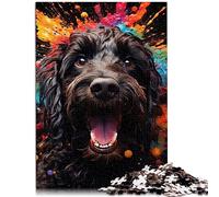 Jigsaw Puzzle Cockapoo Wooden Jigsaw Puzzles for Adults 1000 Puzzles for Adults Kids Age 12+ Funsland Peg29.5" x 19.7"/75 * 50cm.