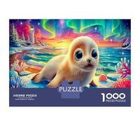 Jigsaw Puzzle Collectors 1000 Pc Cosmic Vibrant Waters - Sturdy Cardboard Logic Skill Puzzle Seal Pups Beach 38x26cm/1000pcs