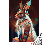 Jigsaw Puzzle Colorful Indian Rabbit 1 1000 Piece Jigsaw Puzzles for Adults Paper Jigsaw Puzzles for Adults Stress Reliever 1000pcs (38x26cm)