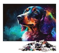 Jigsaw Puzzle Colourful Dachshund 1000 Piece Puzzle Wooden Jigsaw for Adults & Kids Age 12 Years Up Difficult And Challenge (Size 75 * 50cm)