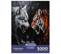 Jigsaw Puzzle Cool Wolf Challenging Intellectual Game Impossible Hard Animal Stress Relief Toy 1000 Piece for Men Women Olders Seniors 38x26cm/1000pcs