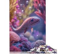 Jigsaw Puzzle Curious Baby Eel Fish in Coral Reef 1000 Piece Jigsaw Puzzles Wooden Jigsaw Puzzle for Adults 18+ Educational Games 1000pcs (75x50cm)