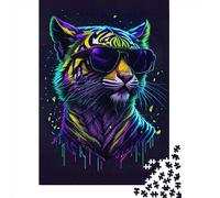 Jigsaw Puzzle Cute Whimsical Tiger 1000 Piece Jigsaw Puzzles Paper Jigsaw for Adults & Challenge Family 1000pcs (38x26cm)