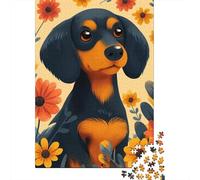 Jigsaw Puzzle Dachshund 1000 Piece Jigsaw Puzzles for Adults Wooden Jigsaw Puzzles for Adults Stress Reliever 1000pcs (75x50cm)