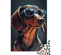 Jigsaw Puzzle Dachshund Sunglasses 1 Jigsaw Puzzles for Adults 1000 Pieces Paper Jigsaw Wall Art Puzzle Games 1000pcs (38x26cm)