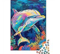 Jigsaw Puzzle Dolphin 1000 Piece Jigsaw Puzzles Paper Jigsaw for Adults & Challenge Family 1000pcs (38x26cm)