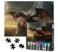 Jigsaw Puzzle - Dragon King Roar Art, Puzzles for Adults 1000 Piece (Fantasy Animals Series), Challenging Jigsaw Puzzles for Adults 1000, Educational Games Home Decoration (27.5"x19.7")