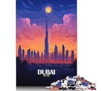 Jigsaw Puzzle Dubai Skyline at Sunset 1000 Piece Jigsaw Puzzles Paper Jigsaw Puzzle for Adults 18+ Educational Games 38x26cm/1000pcs
