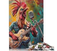 Jigsaw Puzzle Easter Art Rooster 1000 Piece Jigsaw Puzzles for Adults Wooden Jigsaw Puzzles for Adults Stress Reliever 1000pcs (75x50cm)