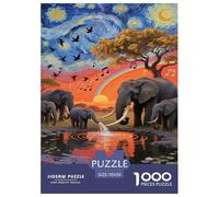 Jigsaw Puzzle Elephant Abstract Art Challenging Birthday Gift Family Animal Development Toys 1000 Piece for Kids And Adults 70x50cm/1000pcs