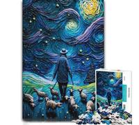 Jigsaw Puzzle Farmer And His Sheeps 1000pcs (52x38cm) | Choose a puzzle gift for adults for cosy indoor days for calm winter leisure.