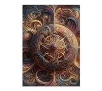 Jigsaw Puzzle Featuring Abstract Golden Orb, for Adults, 300 PCS