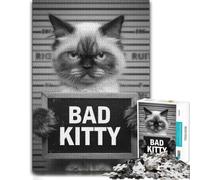 Jigsaw Puzzle Featuring Bad Kitty Mugshot, for Adults, 1000 PCS
