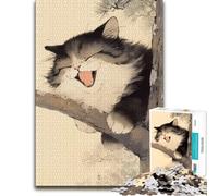 Jigsaw Puzzle Featuring Laughing Cat, for Adults, 1000 PCS | Adult Jigsaw Puzzle - colour and shape clues for organised assembly alone or together.