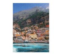 Jigsaw Puzzle Featuring Positano's Colorful Coastal Charm, for Adults, 500 PCS