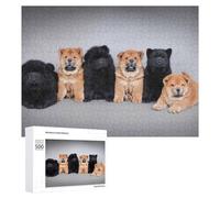 Jigsaw Puzzle Featuring Six Chow Chow Puppies, for Adults, 500 PCS